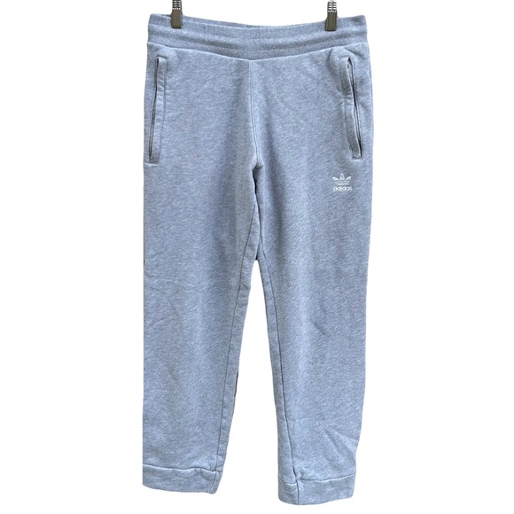 Adidas Originals Mens Trefoil Fleece Pants Joggers Tapered Cuff Grey Size Small - Picture 1 of 10